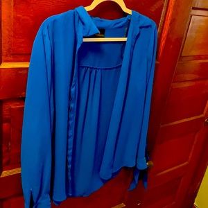 Blue Worthington Button Down Blouse.